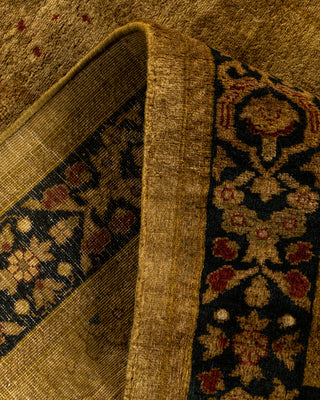 Contemporary Hand Knotted Overdyed Gold Runner 2' 7" x 7' 2"