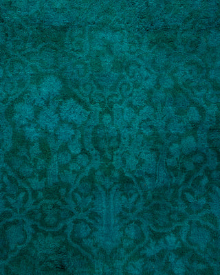 Contemporary Hand-Knotted Overdyed Blue Runner 2' 7" x 17' 9"