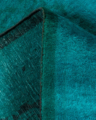 Contemporary Hand-Knotted Overdyed Blue Runner 2' 7" x 17' 9"