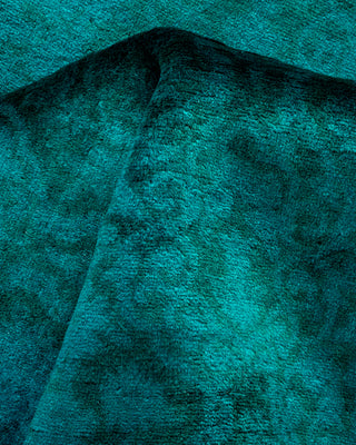 Contemporary Hand-Knotted Overdyed Blue Runner 2' 7" x 17' 9"