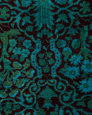 Contemporary Hand Knotted Overdyed Black Runner 2' 7" x 8' 3"