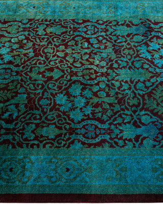 Contemporary Hand Knotted Overdyed Black Runner 2' 7" x 8' 3"
