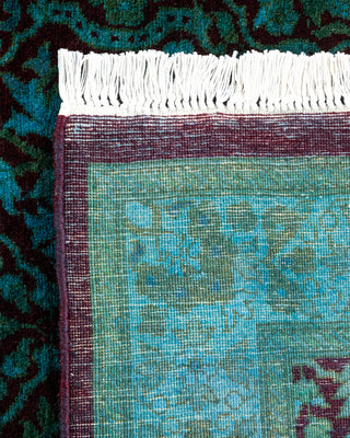 Contemporary Hand Knotted Overdyed Black Runner 2' 7" x 8' 3"