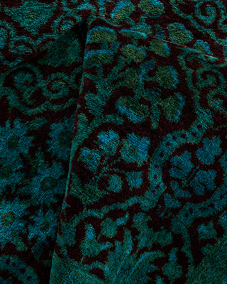 Contemporary Hand Knotted Overdyed Black Runner 2' 7" x 8' 3"