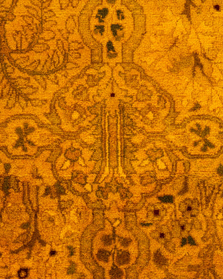 Contemporary Hand-Knotted Overdyed Gold Runner 2' 7" x 8' 0"