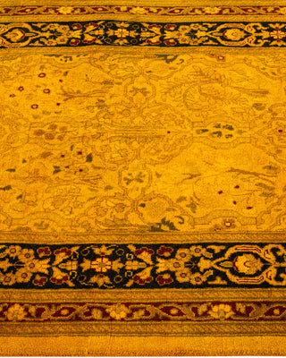 Contemporary Hand-Knotted Overdyed Gold Runner 2' 7" x 8' 0"