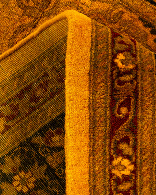 Contemporary Hand-Knotted Overdyed Gold Runner 2' 7" x 8' 0"