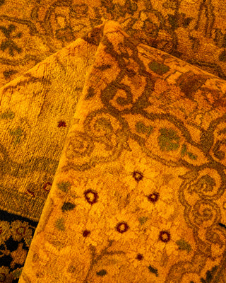 Contemporary Hand-Knotted Overdyed Gold Runner 2' 7" x 8' 0"
