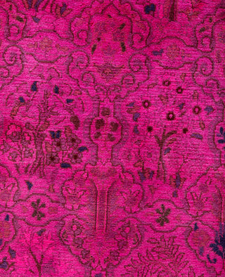 Overdyed Hand-Knotted Wool Modern-Contemporary Pink Runner 2' 6" x 7' 5"