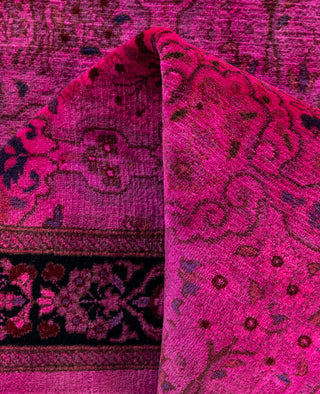 Overdyed Hand-Knotted Wool Modern-Contemporary Pink Runner 2' 6" x 7' 5"