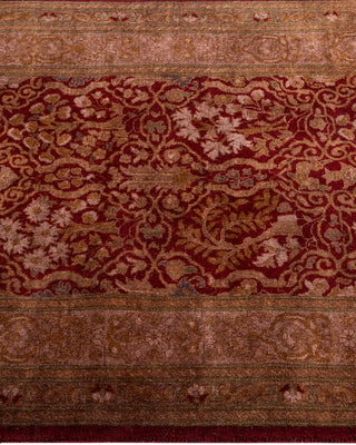 Modern Overdyed Hand Knotted Wool Red Runner 2' 7" x 7' 9"