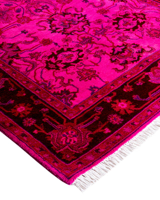 Contemporary Overyed Wool Hand Knotted Pink Area Rug 2' 8" x 4' 3"