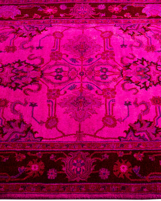 Contemporary Overyed Wool Hand Knotted Pink Area Rug 2' 8" x 4' 3"