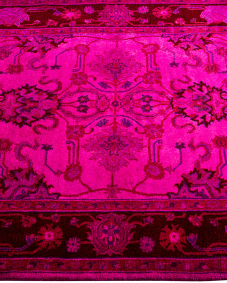 Contemporary Hand-Knotted Overdyed Pink Area Rug 2' 8" x 4' 3"