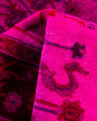 Contemporary Hand-Knotted Overdyed Pink Area Rug 2' 8" x 4' 3"