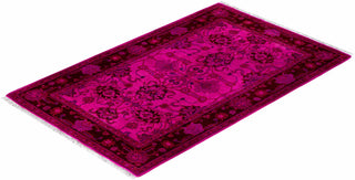 Contemporary Overyed Wool Hand Knotted Pink Area Rug 2' 8" x 4' 3"