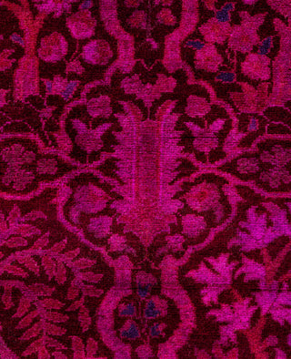 Contemporary Overdyed Wool Hand Knotted Pink Runner 2' 7" x 13' 10"