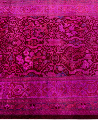 Contemporary Overdyed Wool Hand Knotted Pink Runner 2' 7" x 13' 10"