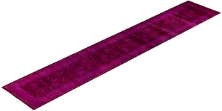 Contemporary Overdyed Wool Hand Knotted Pink Runner 2' 7" x 13' 10"
