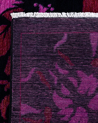 Contemporary Hand-Knotted Overdyed Black Area Rug 9' 10" x 13' 6"