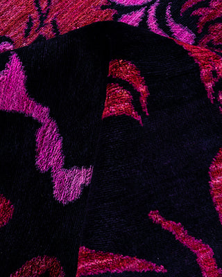 Contemporary Hand-Knotted Overdyed Black Area Rug 9' 10" x 13' 6"