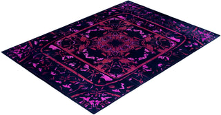 Contemporary Hand-Knotted Overdyed Black Area Rug 9' 10" x 13' 6"