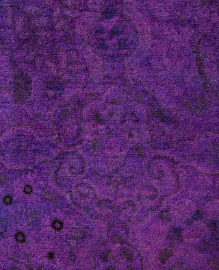 Contemporary Overdyed Wool Hand Knotted Purple Runner 2' 6" x 8' 0"