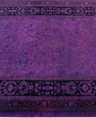 Contemporary Overdyed Wool Hand Knotted Purple Runner 2' 6" x 8' 0"