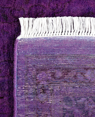 Contemporary Overdyed Wool Hand Knotted Purple Runner 2' 6" x 8' 0"