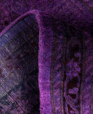 Contemporary Overdyed Wool Hand Knotted Purple Runner 2' 6" x 8' 0"