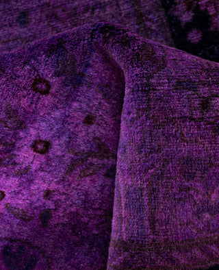 Contemporary Overdyed Wool Hand Knotted Purple Runner 2' 6" x 8' 0"