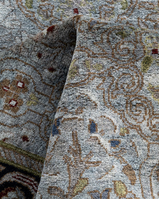 Contemporary Hand-Knotted Overdyed Gray Runner 2' 7" x 7' 8"