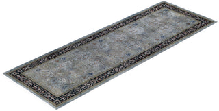 Contemporary Hand-Knotted Overdyed Gray Runner 2' 7" x 7' 8"