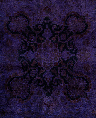 Overdyed One-of-a-Kind Wool Purple Area Rug 6' 0" x 9' 6"