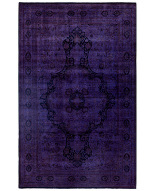 Overdyed One-of-a-Kind Wool Purple Area Rug 6' 0" x 9' 6"