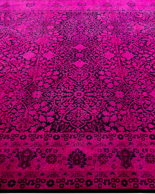 Contemporary Hand-Knotted Overdyed Pink Area Rug 6' 1" x 9' 1"