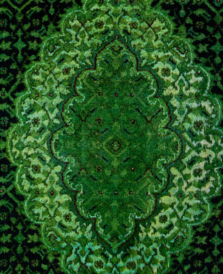 Fine Vibrance, One-of-a-Kind Hand-Knotted Area Rug  - Green, 2' 5" x 8' 3"