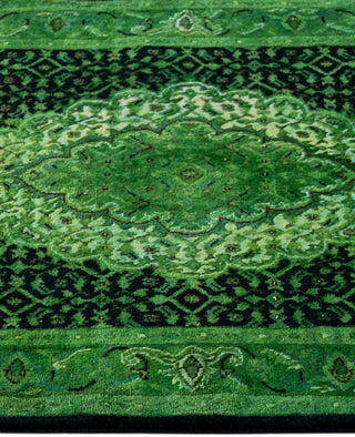 Fine Vibrance, One-of-a-Kind Hand-Knotted Area Rug  - Green, 2' 5" x 8' 3"