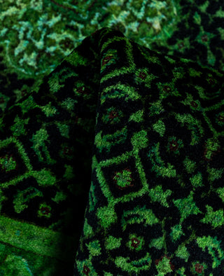 Fine Vibrance, One-of-a-Kind Hand-Knotted Area Rug  - Green, 2' 5" x 8' 3"