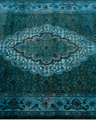 Contemporary Hand Knotted Overdyed Blue Runner 2' 6" x 8' 6"