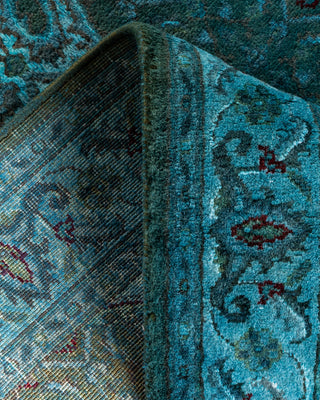 Contemporary Hand Knotted Overdyed Blue Runner 2' 6" x 8' 6"