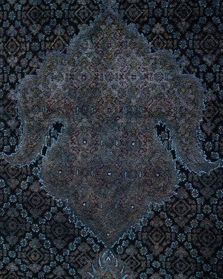 Overdyed Hand-Knotted Black Area Rug 11' 10" x 18' 5"