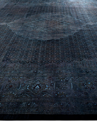 Overdyed Hand-Knotted Black Area Rug 11' 10" x 18' 5"