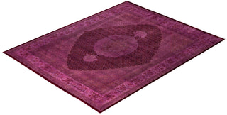 Overdyed Hand-Knotted Wool Modern-Contemporary Purple Area Rug 8' 0" x 10' 1"