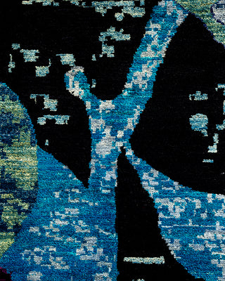 Traditional Hand-Knotted Blue Area Rug 6' 2" x 9' 3"