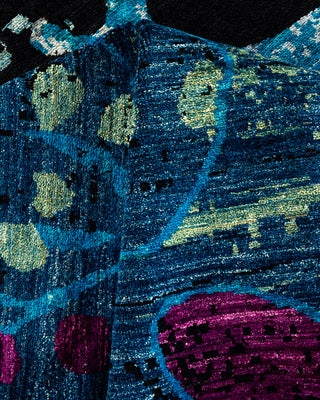 Traditional Hand-Knotted Blue Area Rug 6' 2" x 9' 3"