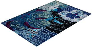 Traditional Hand-Knotted Blue Area Rug 6' 2" x 9' 3"