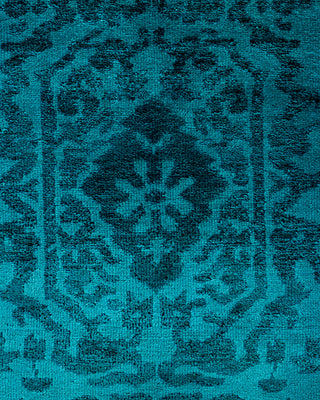 Contemporary Hand-Knotted Overdyed Blue Area Rug 6' 2" x 9' 0"