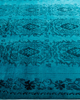 Contemporary Hand-Knotted Overdyed Blue Area Rug 6' 2" x 9' 0"