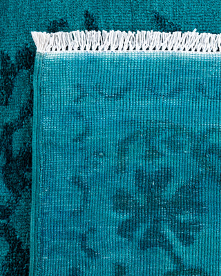 Contemporary Hand-Knotted Overdyed Blue Area Rug 6' 2" x 9' 0"